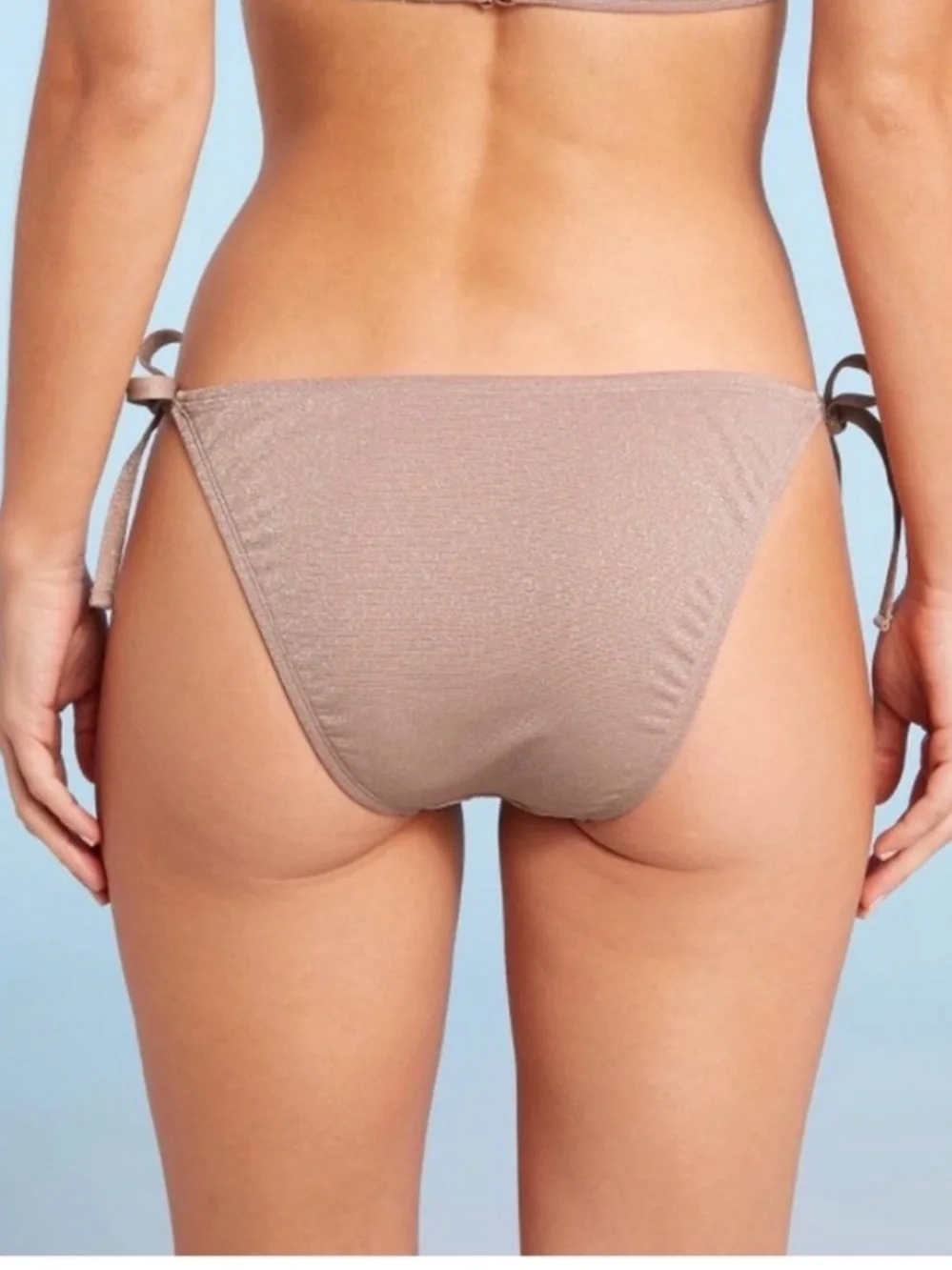 Shade & Shore Side-Tie Bikini Bottom in Neutral Brown. Size S